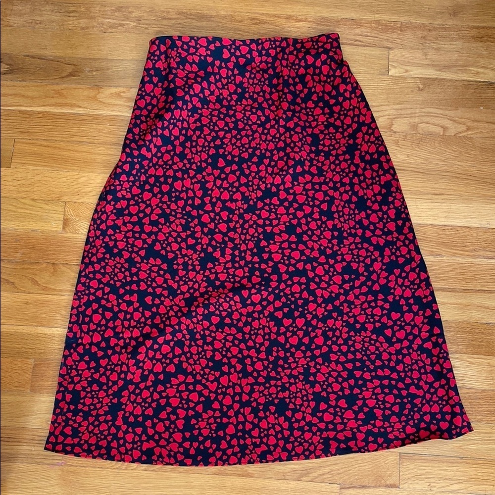 LOFT Heart Printed Midi A-Line